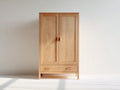 Armarios de madera con 2 puertas y 1 cajón 100x55x190 cm - Roble natural - Diseño clásico con almacenaje
