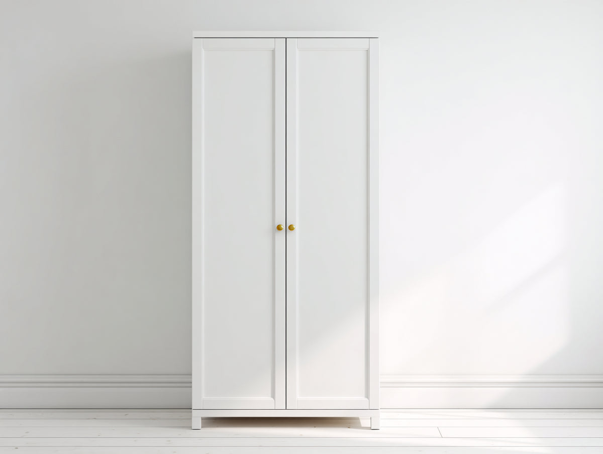 Armarios de madera 90x50x180 cm - blanco - 2 puertas con diseño clásico